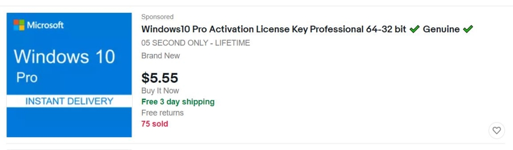 windows product key ebay purchase